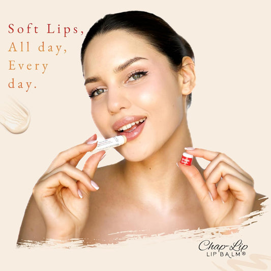 Chap-Lip Original lip balm mango flavor provides fruity aroma and lasting hydration.
