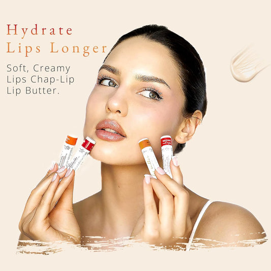 CHAP-LIP Strawberry flavor lip balm with fruity scent and moisture.