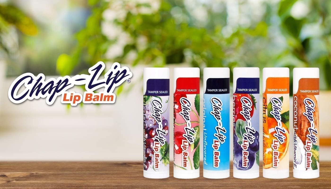 Chap-Lip Vitamin E Lip Balm smooth finish provides moisturizing routine.