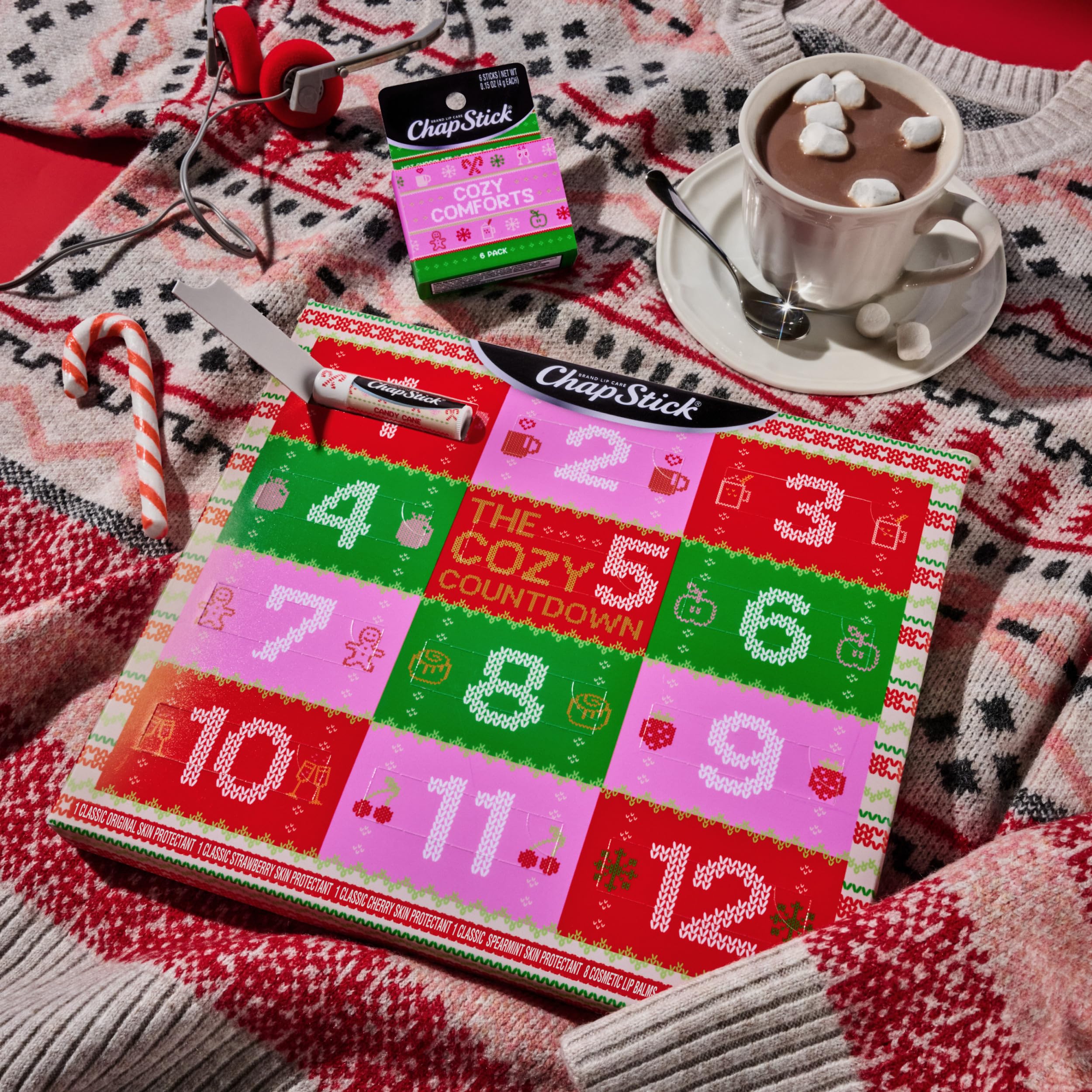 ChapStick Candy Cane flavor balm highlighted for festive gifting.