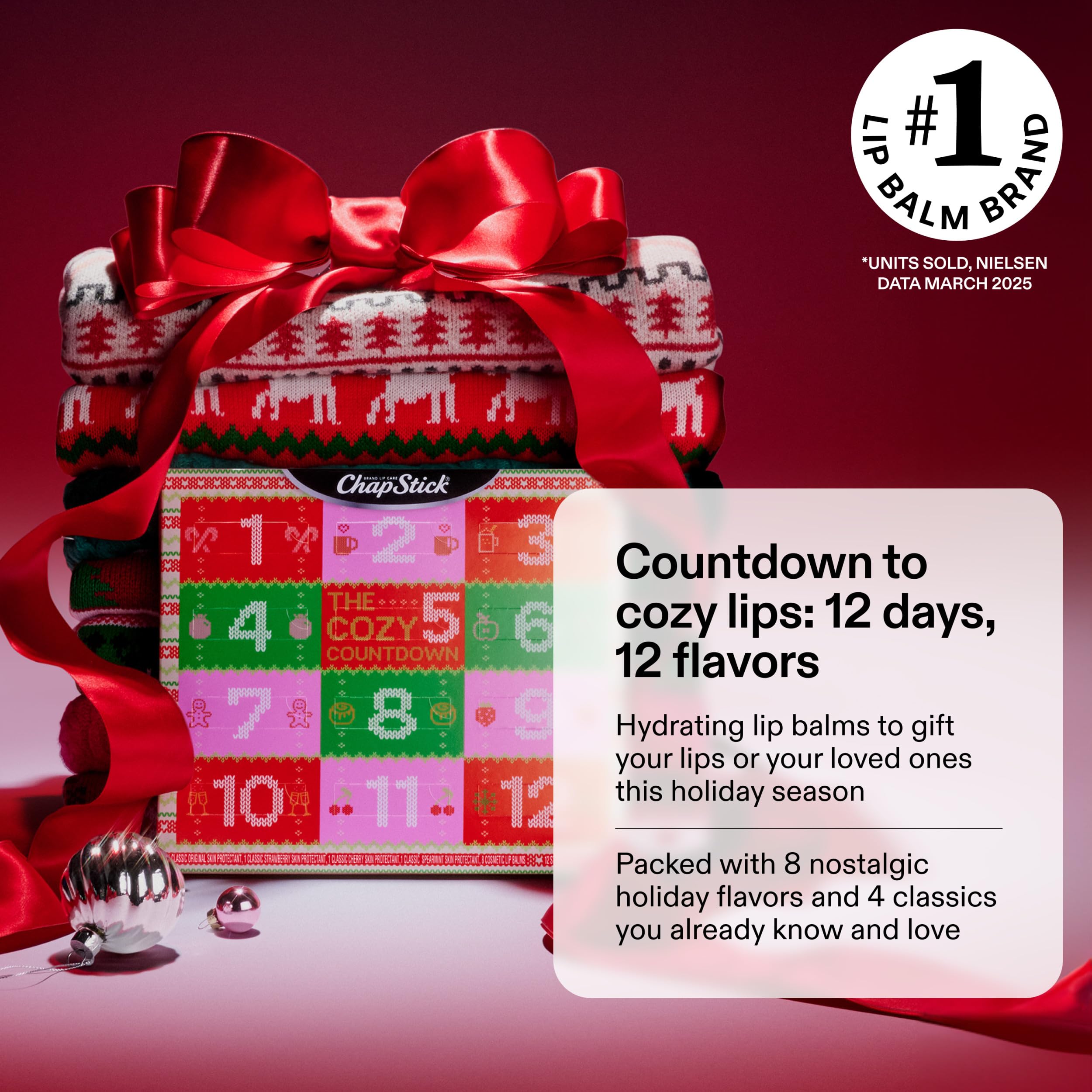 ChapStick twelve-flavor collection showcases classic and holiday balms for lips.