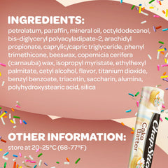 Cake Batter flavored ChapStick lip balm tube for daily use on dry lips