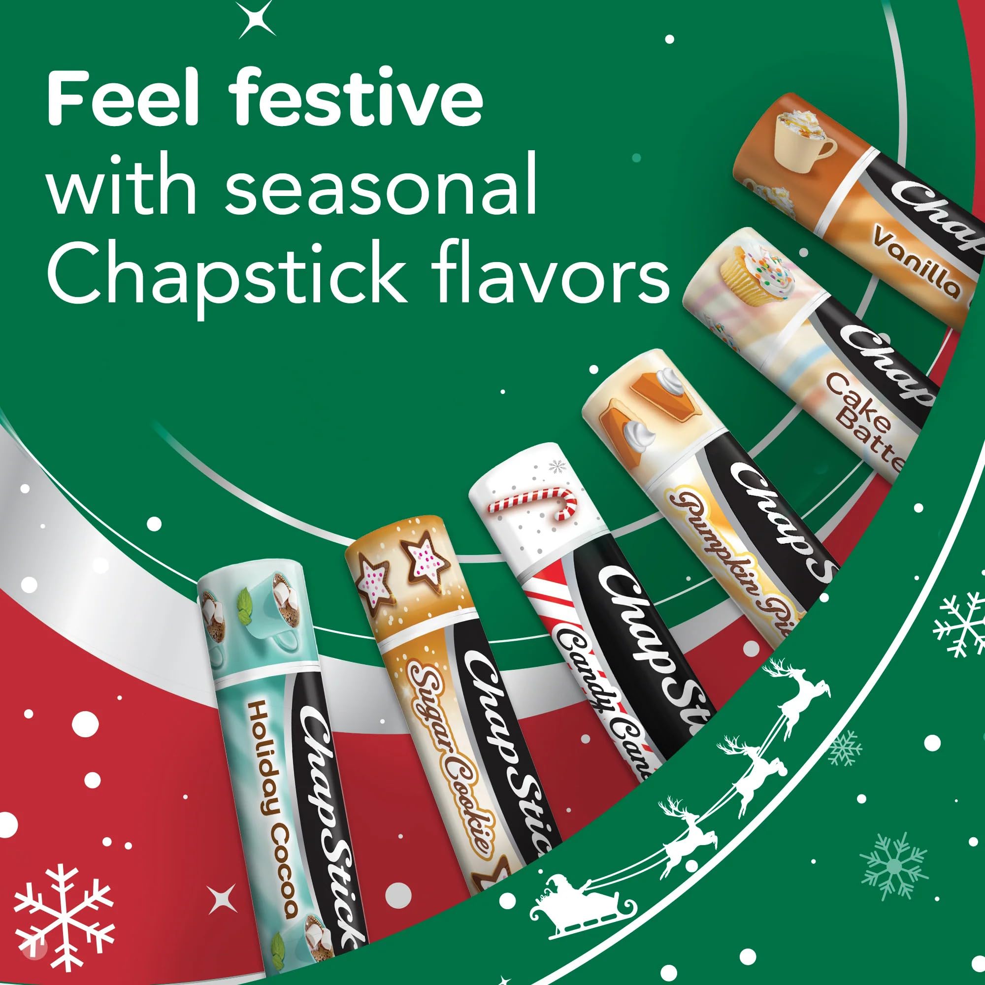 Candy Cane ChapStick display box enables easy stocking stuffer setups.