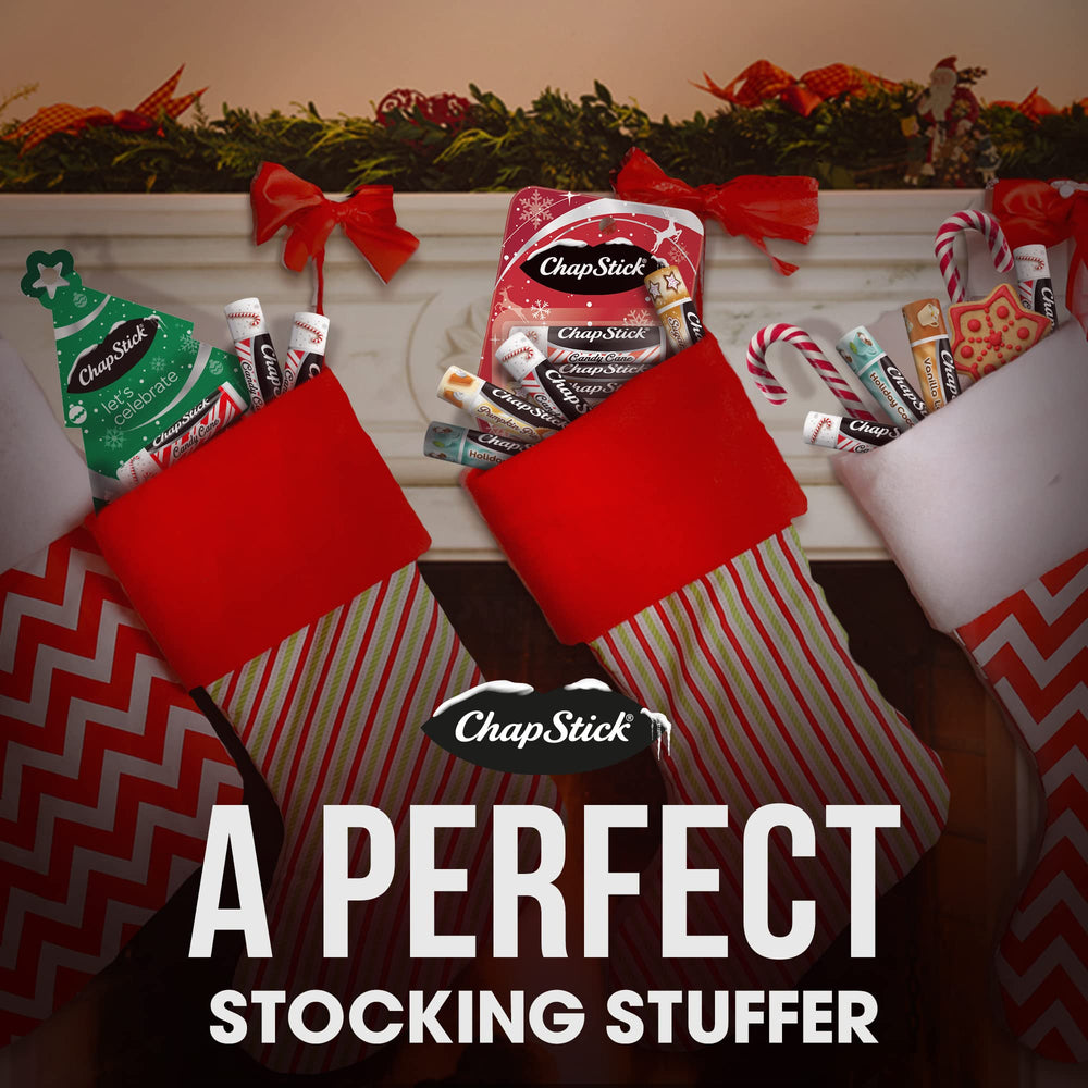 Compact Christmas tree packaging showcases festive design on ChapStick lip balms