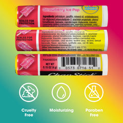 ChapStick Strawberry Ice Pop tub opened ready for on-the-go moisture
