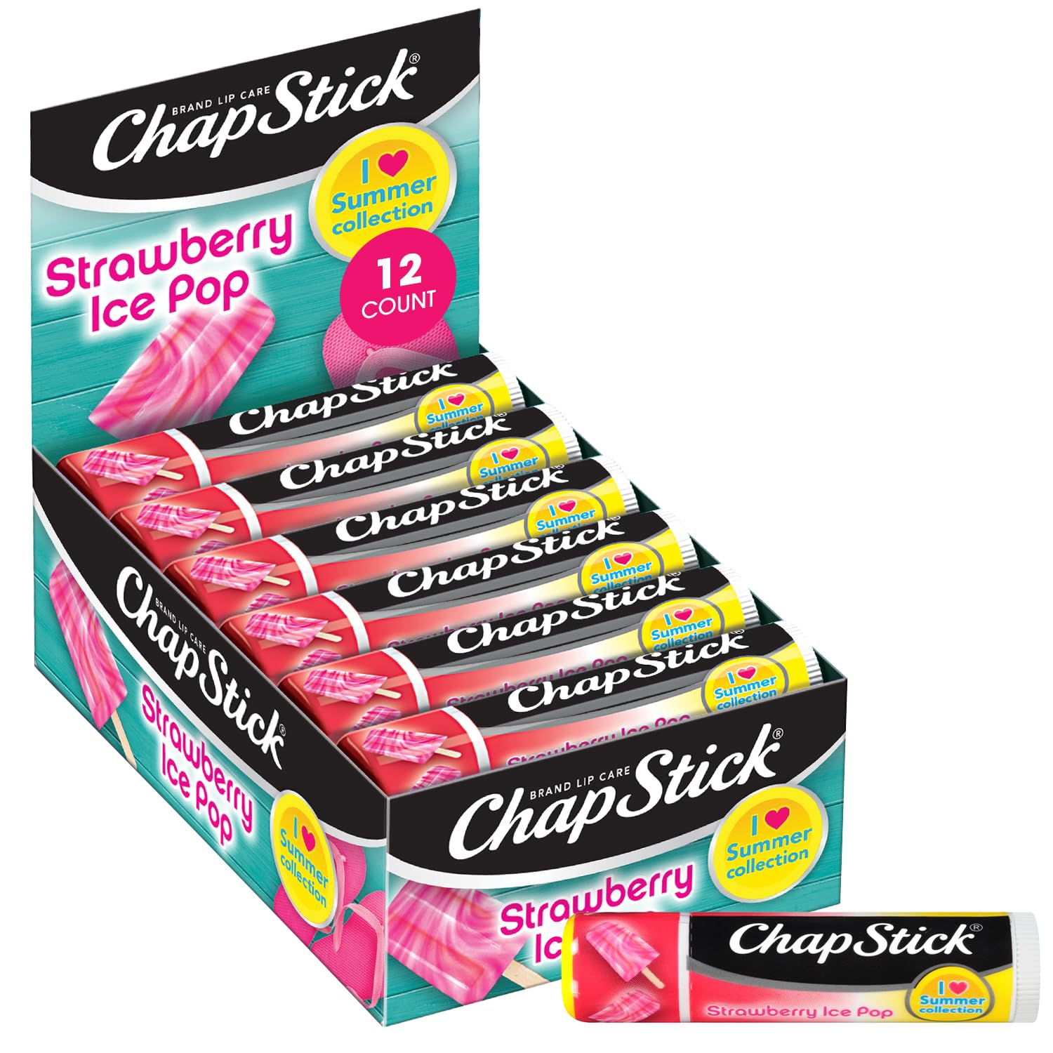 ChapStick Lip Moisturizer Strawberry Ice Pop tube for daily moisture on dry lips