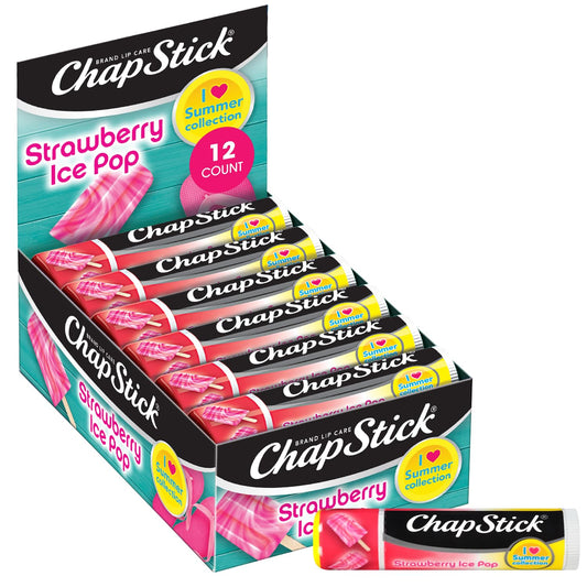 ChapStick Lip Moisturizer Strawberry Ice Pop tube for daily moisture on dry lips