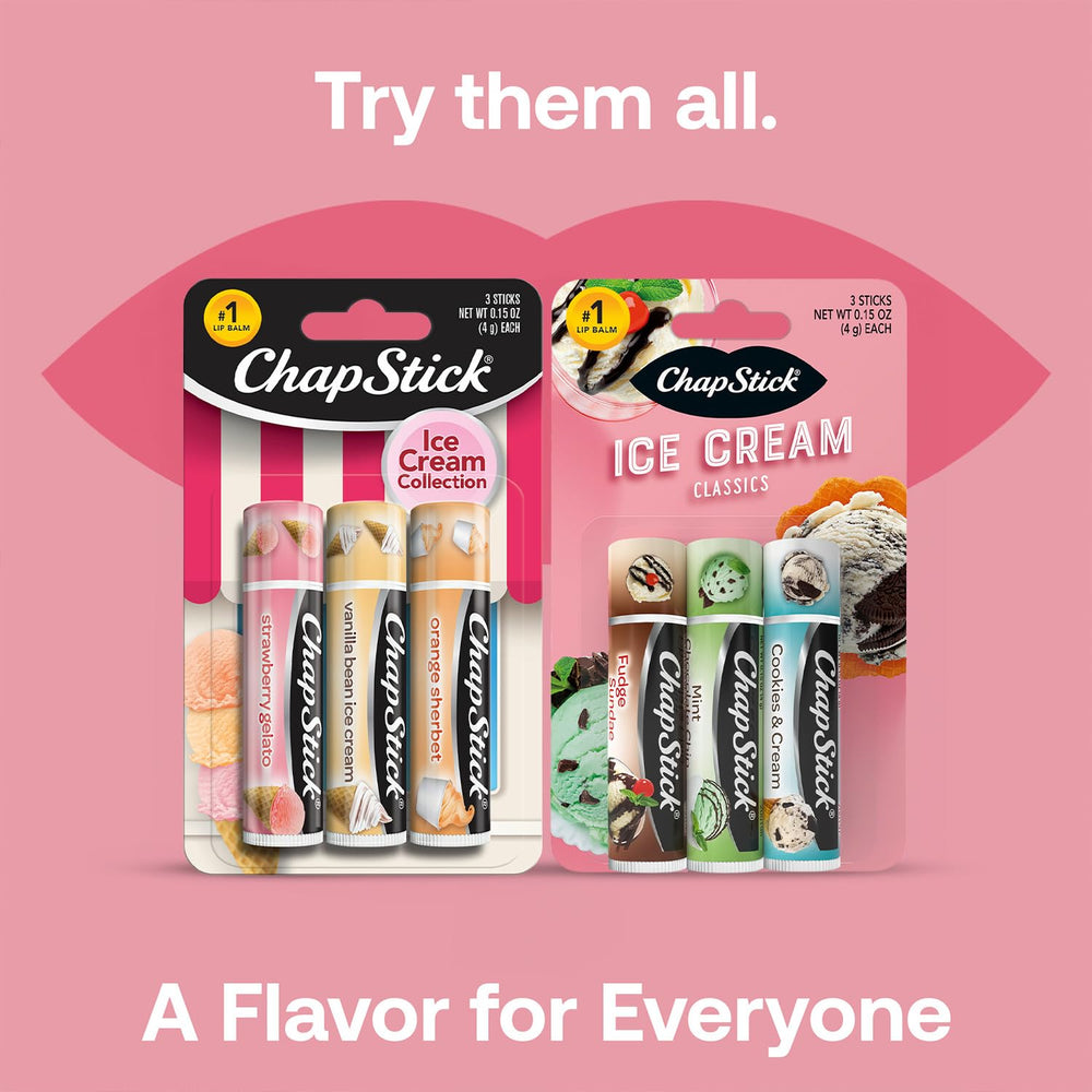 ChapStick mint-chocolate-chip tube provides cooling lip relief.