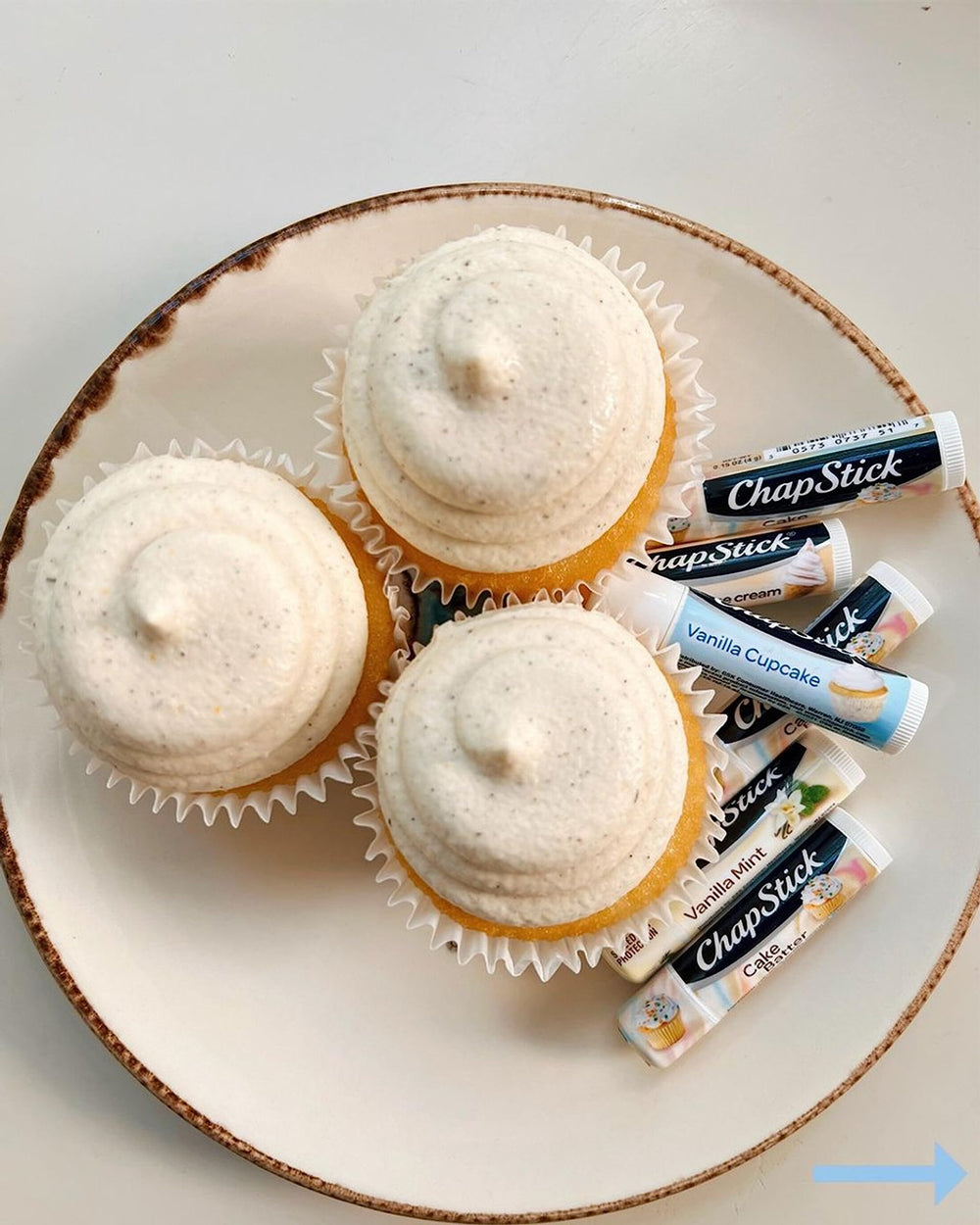 ChapStick Vanilla Bean Ice Cream close-up suggests creamy texture for lips.