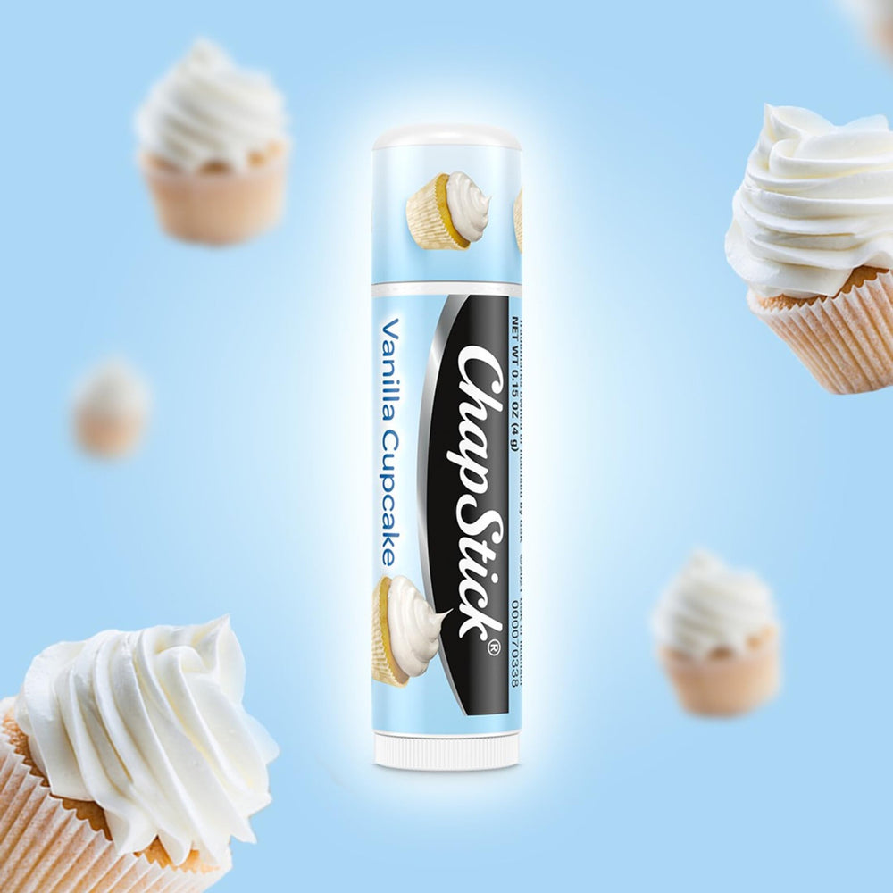 ChapStick Vanilla Mint close-up shows refreshing flavor and smooth lip feel.