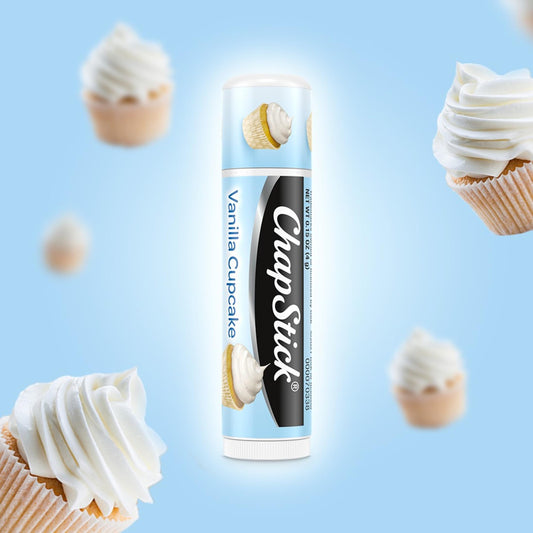 ChapStick Vanilla Mint close-up shows refreshing flavor and smooth lip feel.