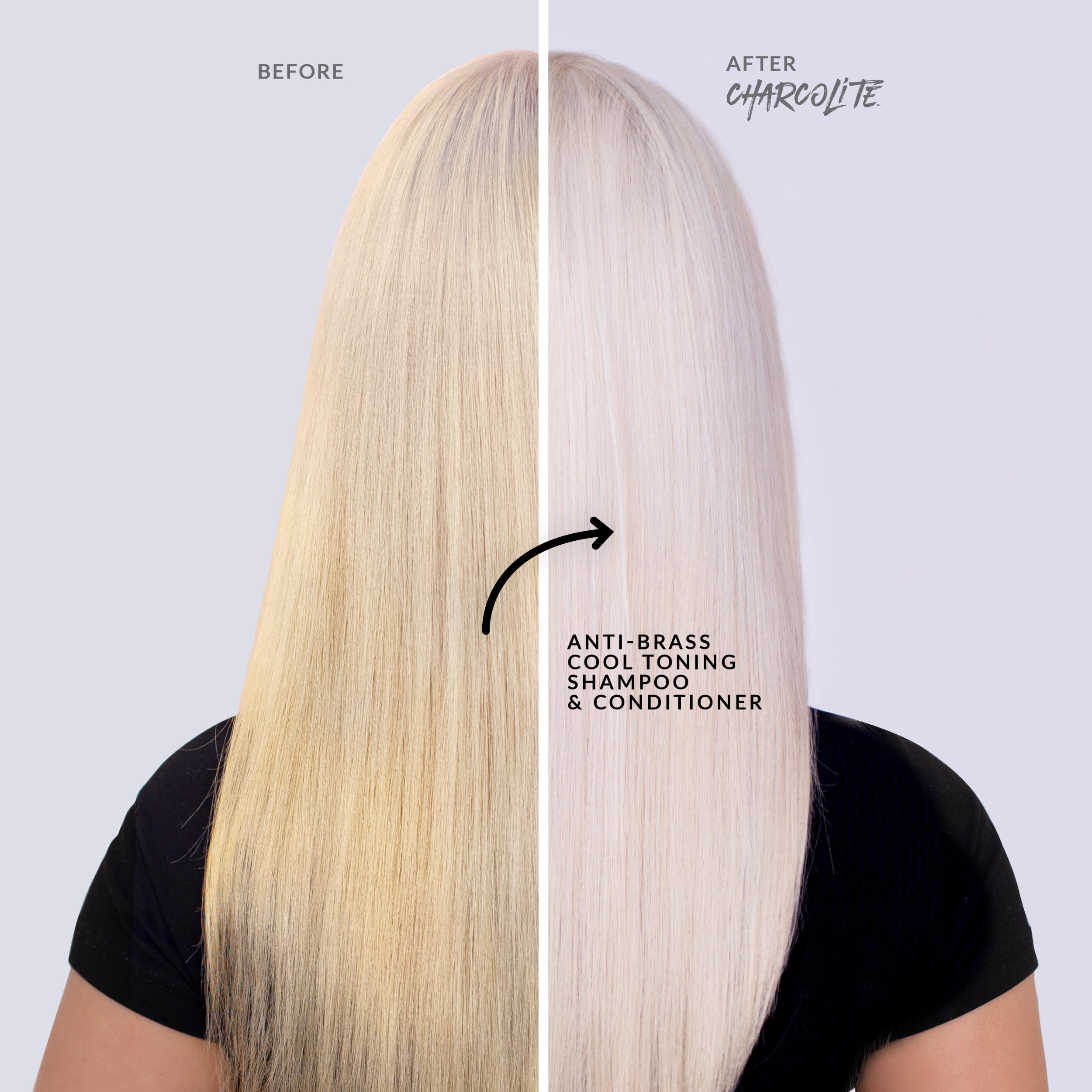 Charcolite blonde shine after use suggests healthier-looking hair.
