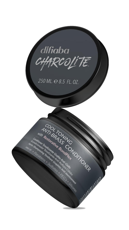 Charcolite bottle pour demonstrates easy application and cooling anti-brass action.