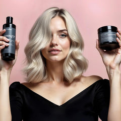 Charcolite hair close-up reveals smooth texture and even tone.