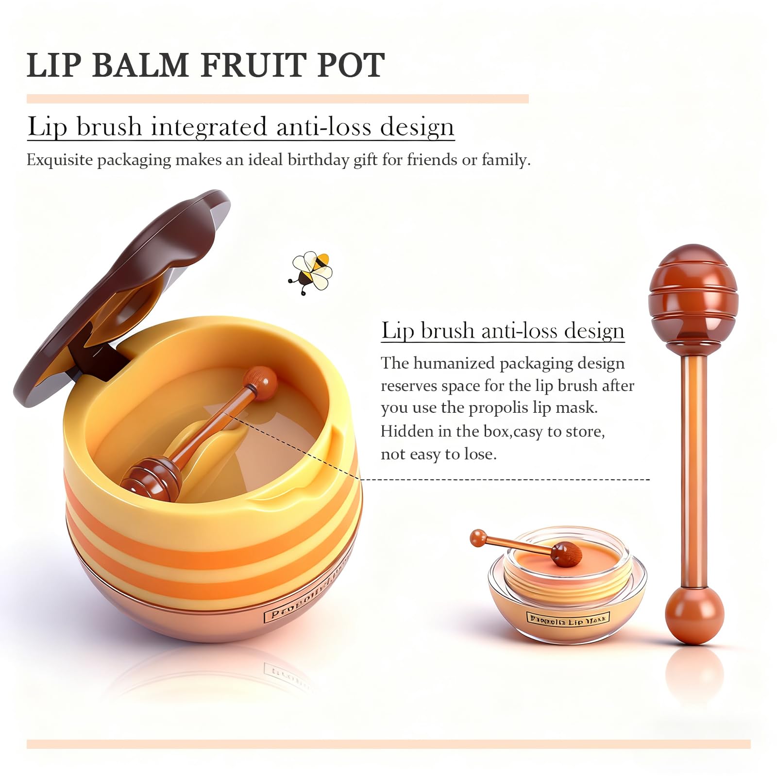 Charm Kiss lip balm honey pot cherry smooths lip texture