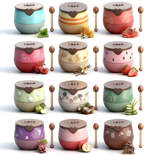 Charm Kiss Bee Lip Balm honey pot front view for quick-absorbing hydration.