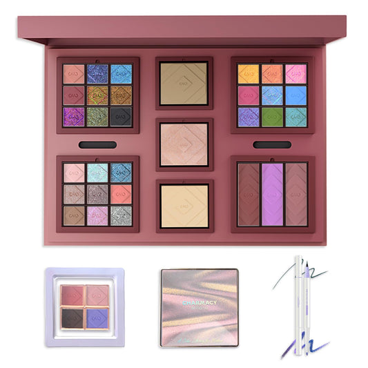 CHARMACY Chameleon palette close-up shows 33 shades for versatile day-to-night looks