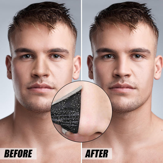 Charmonic nose strip being applied on the nose for a deep cleanse.