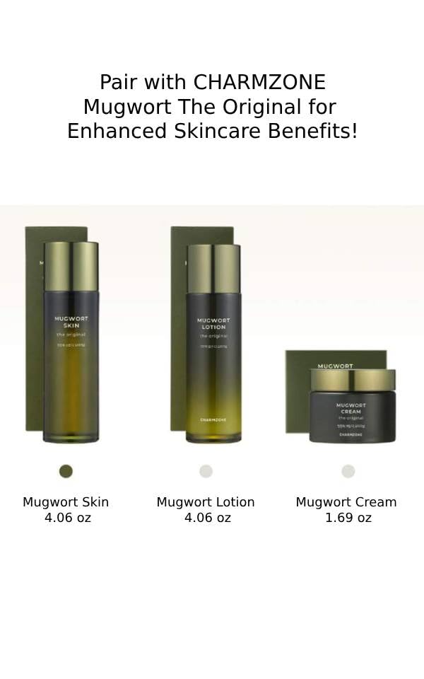 CHARMZONE Mugwort Cream packaging design emphasizing a gentle formula.