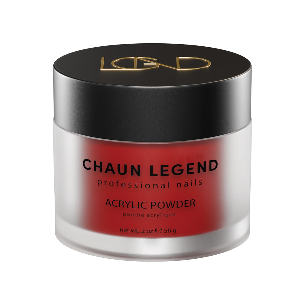 Chaun Legend Bad Blood acrylic powder swatch reveals deep burgundy shimmer for bold designs