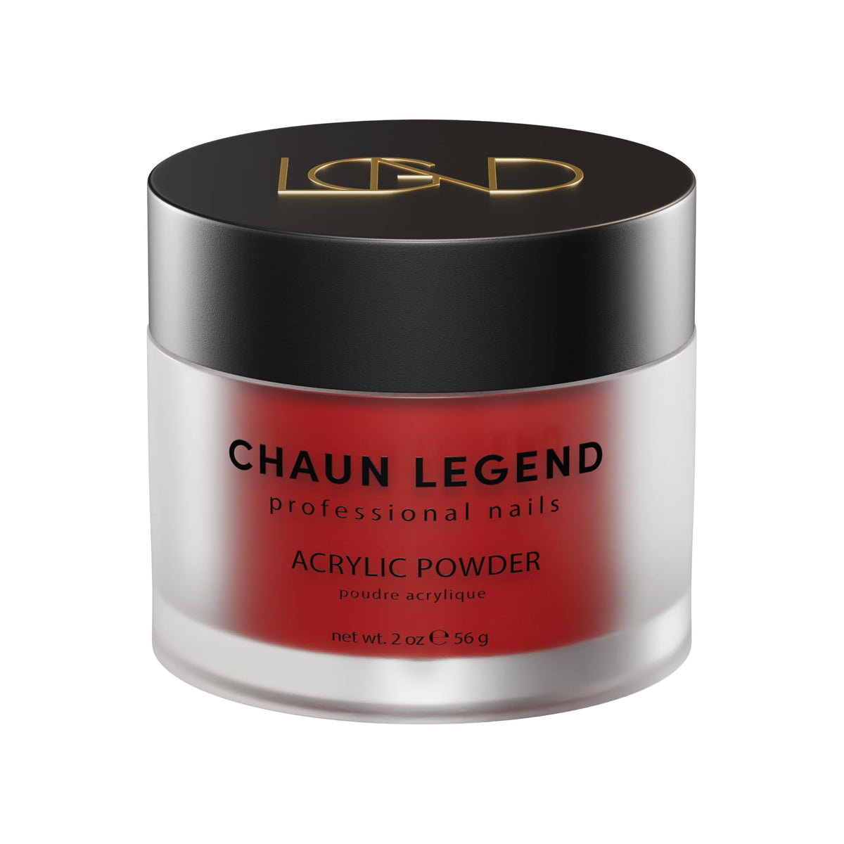 Chaun Legend Bad Blood acrylic powder swatch reveals deep burgundy shimmer for bold designs