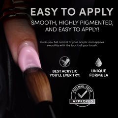 Chaun Legend acrylic powder shows smooth application for fast, flawless nails