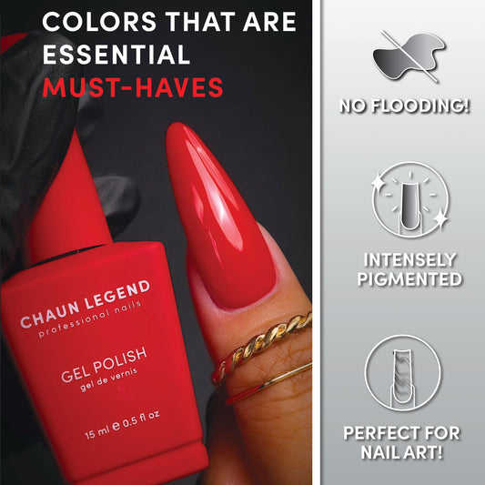 Chaun Legend color swatches showcasing six shades for versatile nail art.