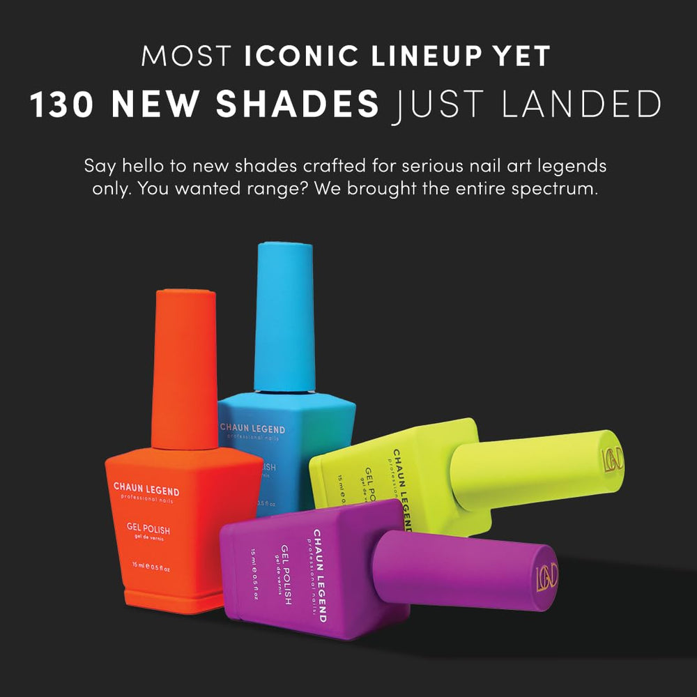 Chaun Legend Gel Nail Polish high gloss finish close-up for a luminous, durable look.