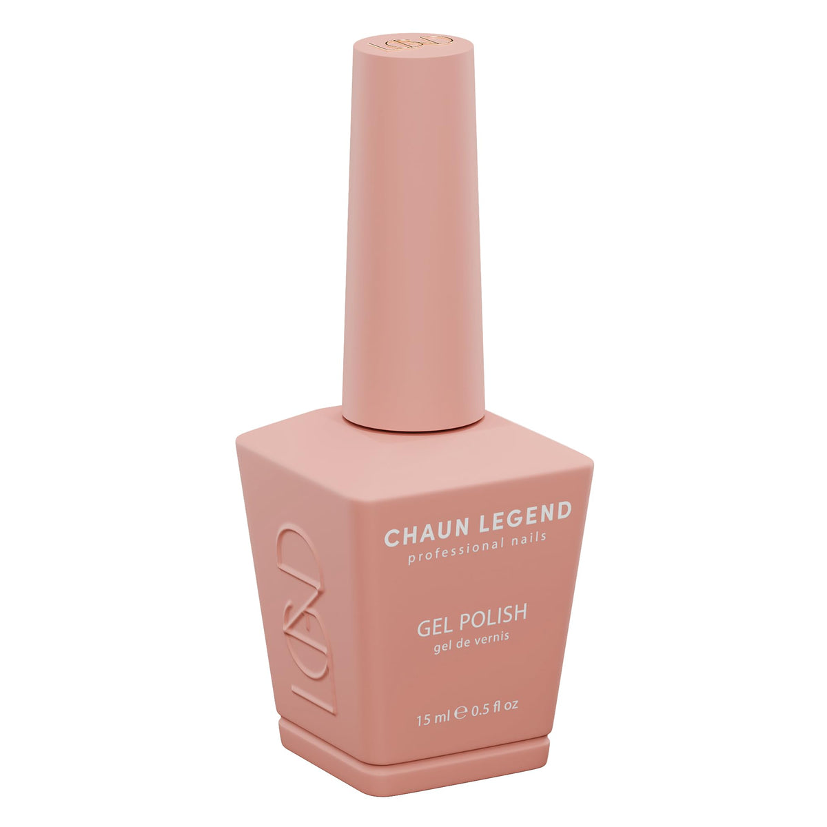 Chaun Legend LG5013 gel polish bottle close-up showing creamy light peachy nude finish