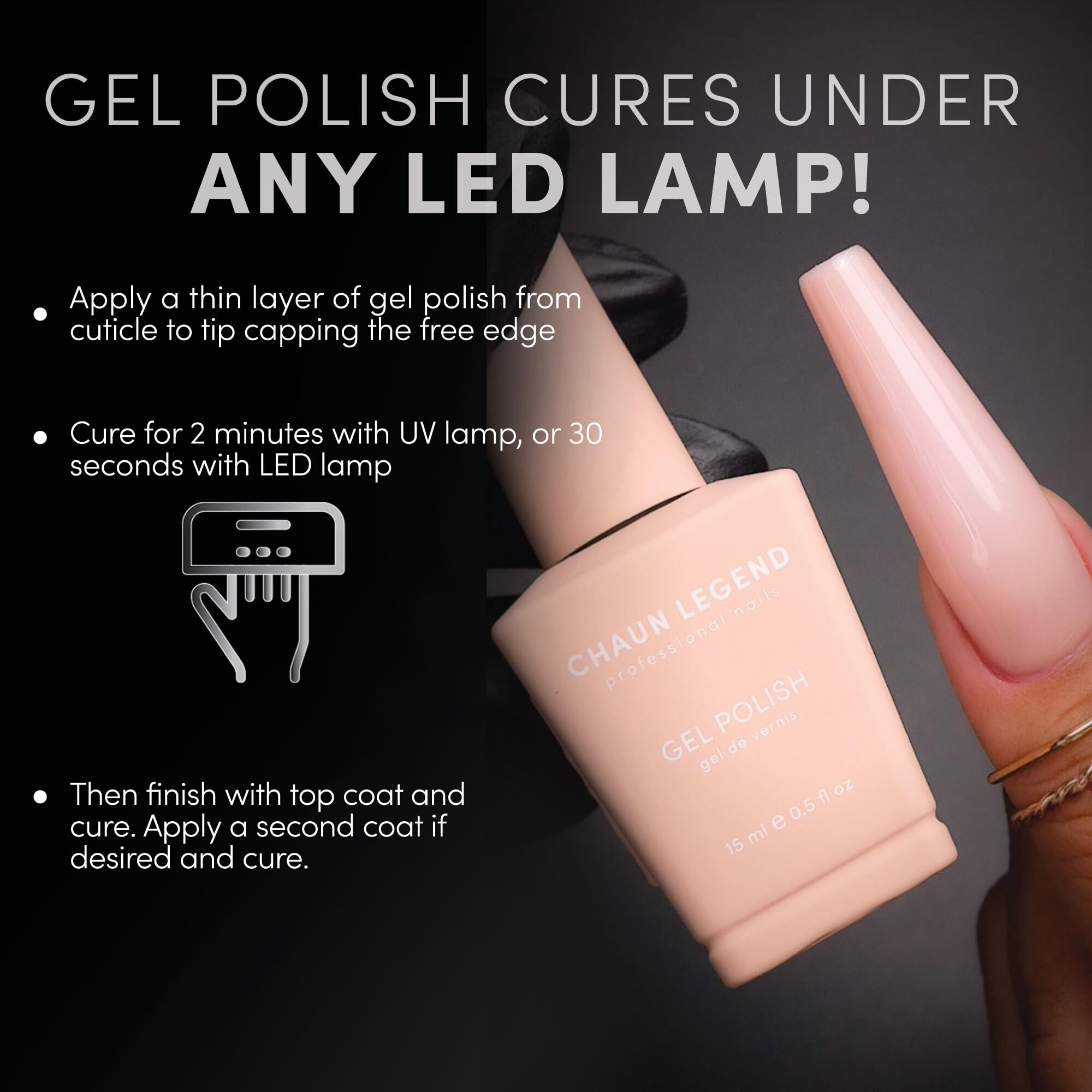 Chaun Legend long-wear polish resists chipping after weeks.