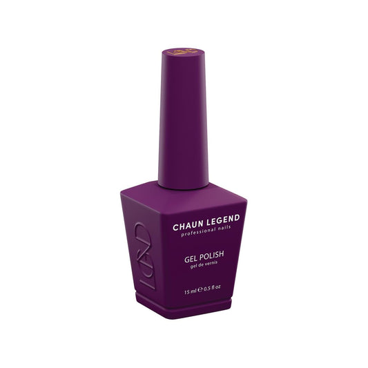 Chaun Legend Poison Plum gel polish bottle shows bold color for salon-grade nails