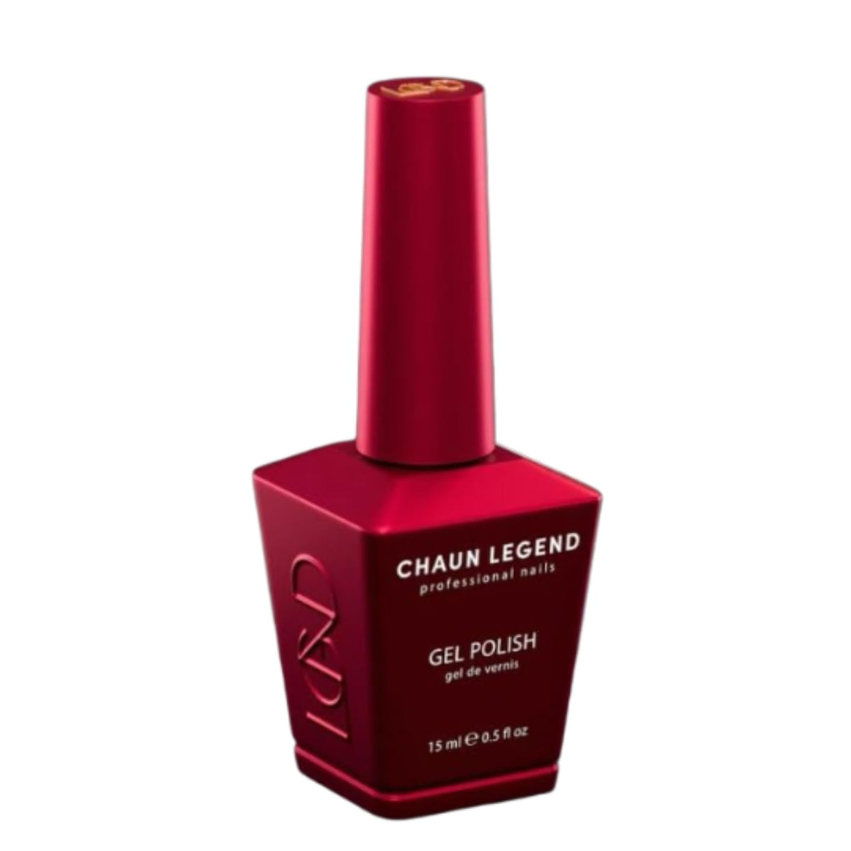Chaun Legend Sleigh My Bells bottle close-up with bold red sparkle for long-lasting color.