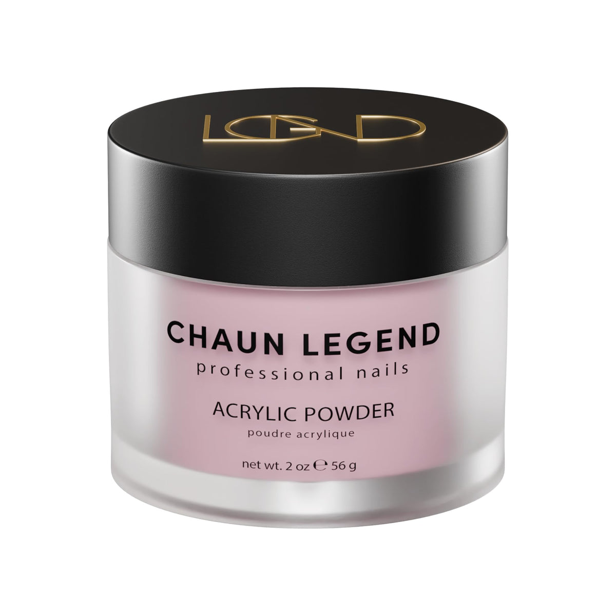 Chaun Legend Sweet Serenity pink powder bottle for a calming manicure.