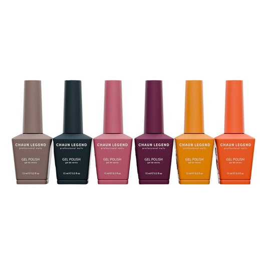 Chaun Legend Taupe of the Morning bottle front showcasing fall color and long wear.
