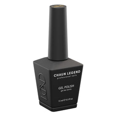 Chaun Legend UV gel polish bottle close-up showing rich pigmentation and glossy finish.