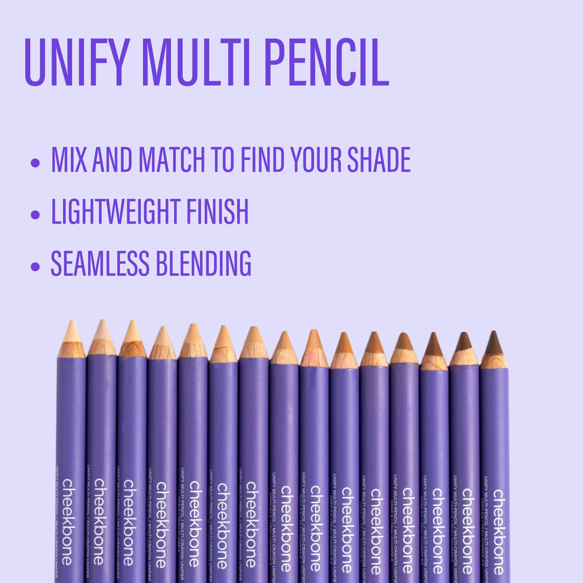Cheekbone Unify Complexion Pencil shade Deep 8 swatch on skin for natural concealment