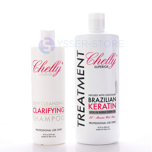 CHELLY Clarifying Shampoo bottle cleans buildup for smoother, healthier hair
