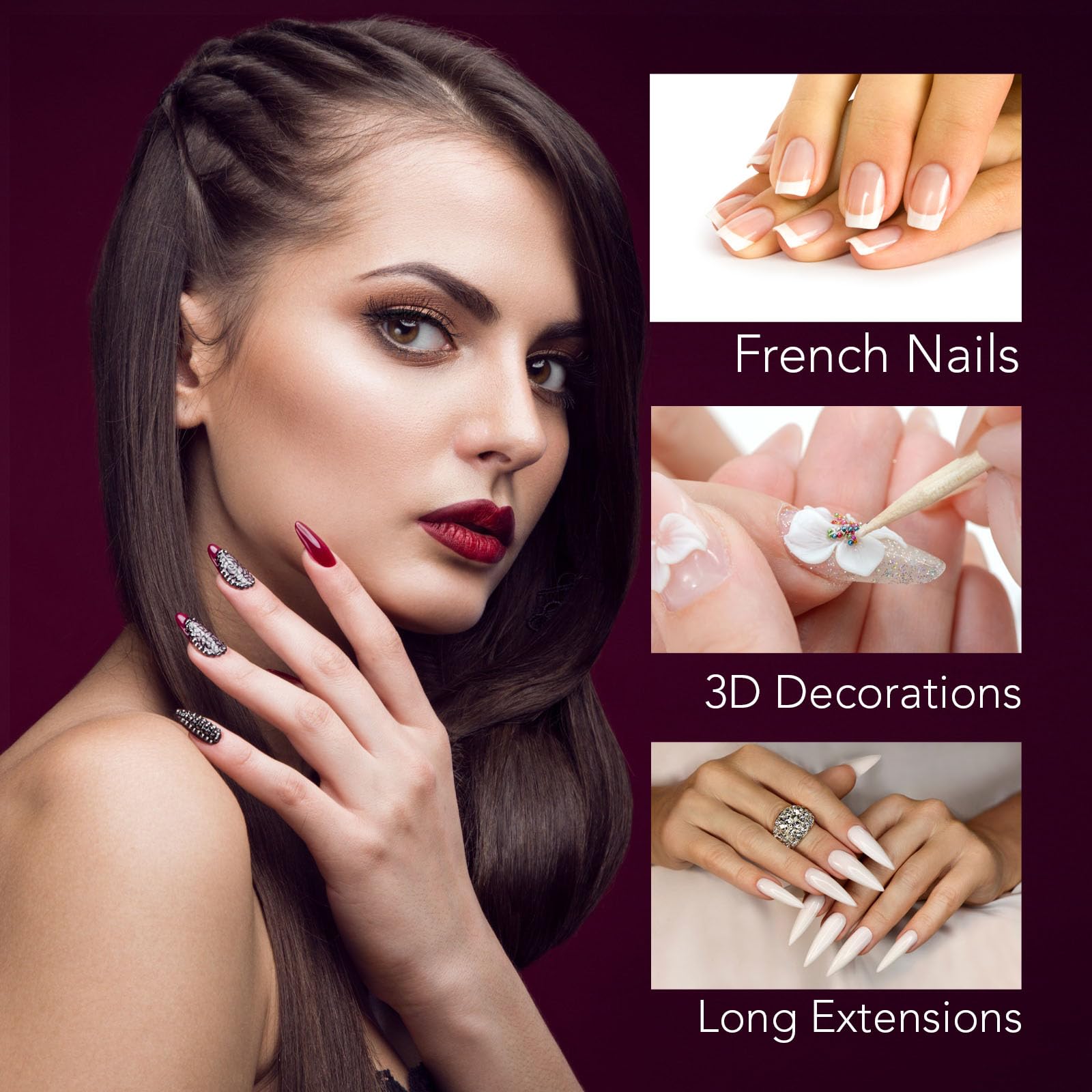 Chelly durable nail-art finish highlights long-lasting wear and resilience.