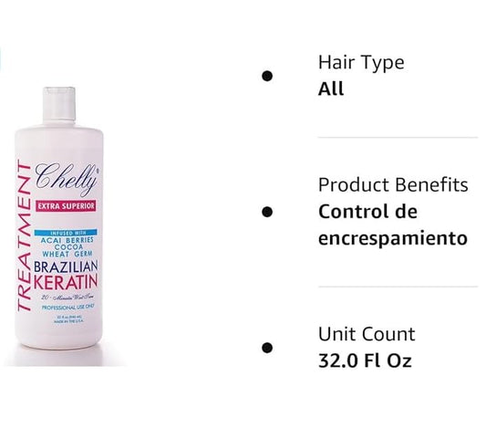 Chelly Superior Keratin packaging opened, signaling a premium salon formula