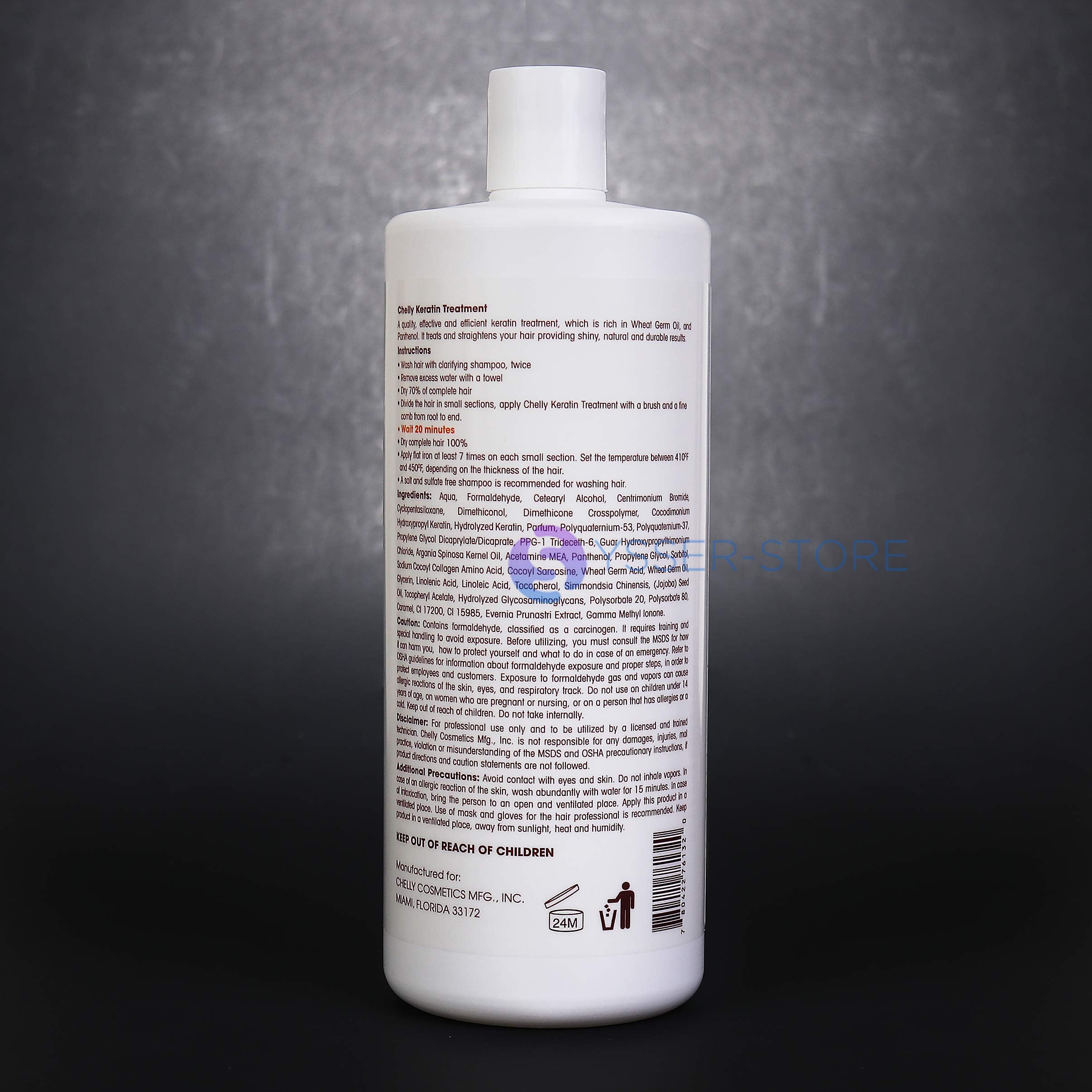 CHELLY Vanilla-infused keratin ingredients close-up highlighting nourishment