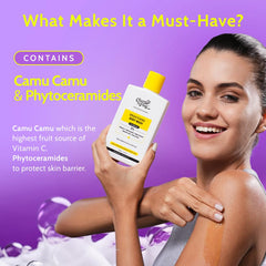 Vitamin C droplet emphasizes brightening and antioxidant support for skin.