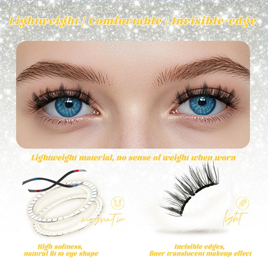 Chensplend feathery-style lashes highlight soft, airy fibers for a gentle daytime finish.