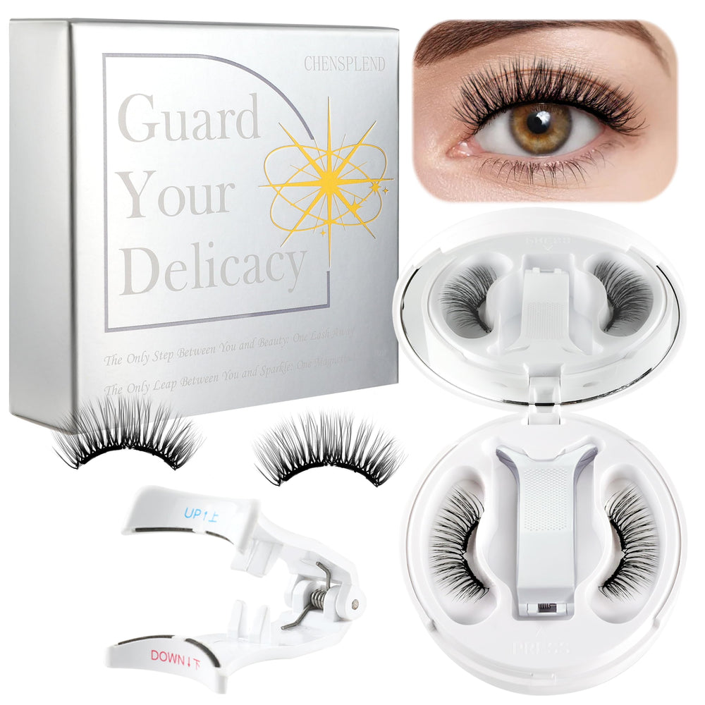 CHENSPLEND magnetic eyelashes with applicator for easy, glue-free wear.