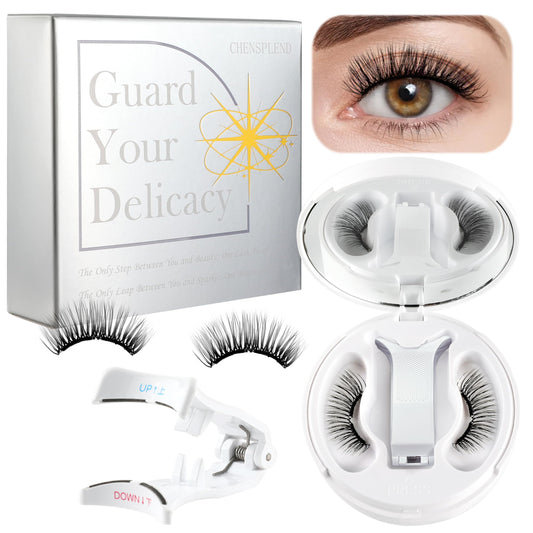 CHENSPLEND magnetic eyelashes with applicator for easy, glue-free wear.