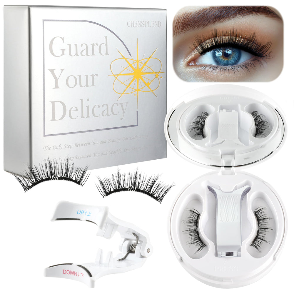 Chensplend magnetic eyelashes with applicator for easy wear and natural look.