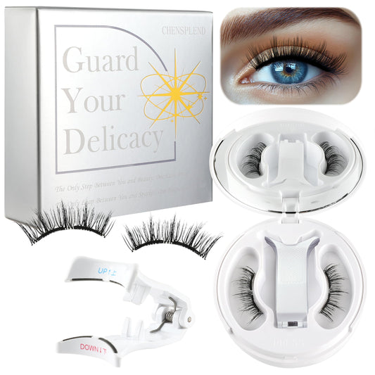 Chensplend magnetic eyelashes with applicator for easy wear and natural look.