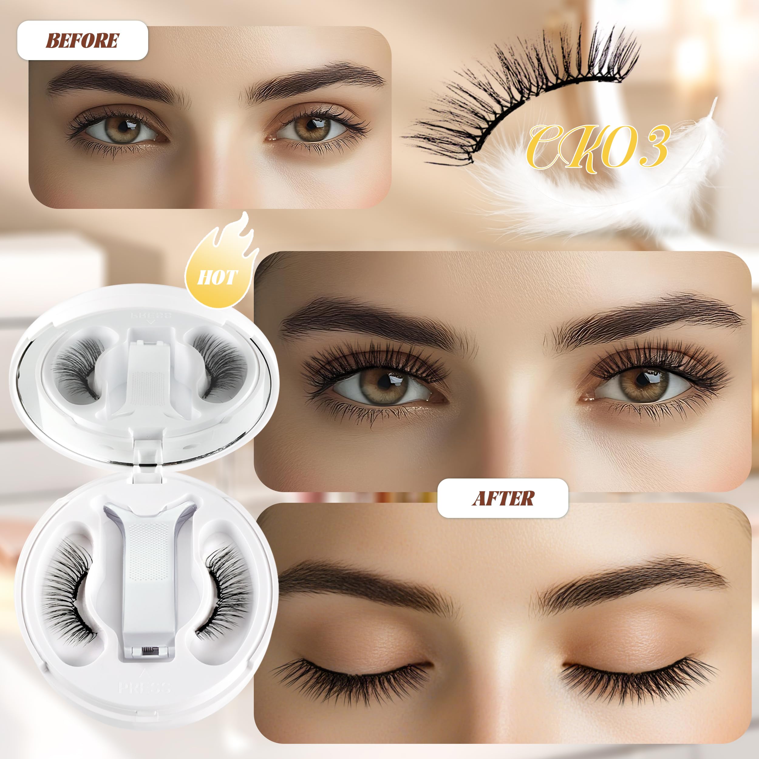 CHENSPLEND silver gift box packaging keeps lashes and clip organized.