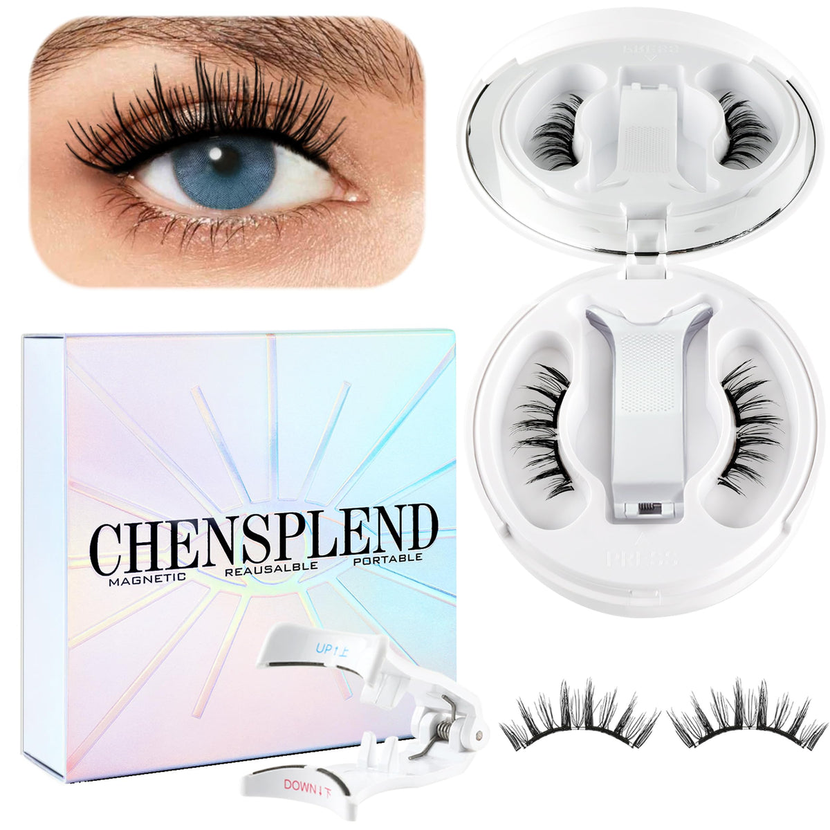 CHENSPLEND Upgrade Magnetic Eyelashes during application for a natural, easy lash enhancement