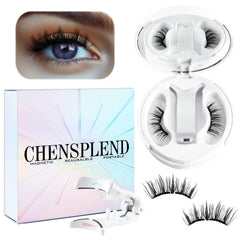 CHENSPLEND Upgrade Magnetic Eyelashes with Applicator for quick, glue-free wear.