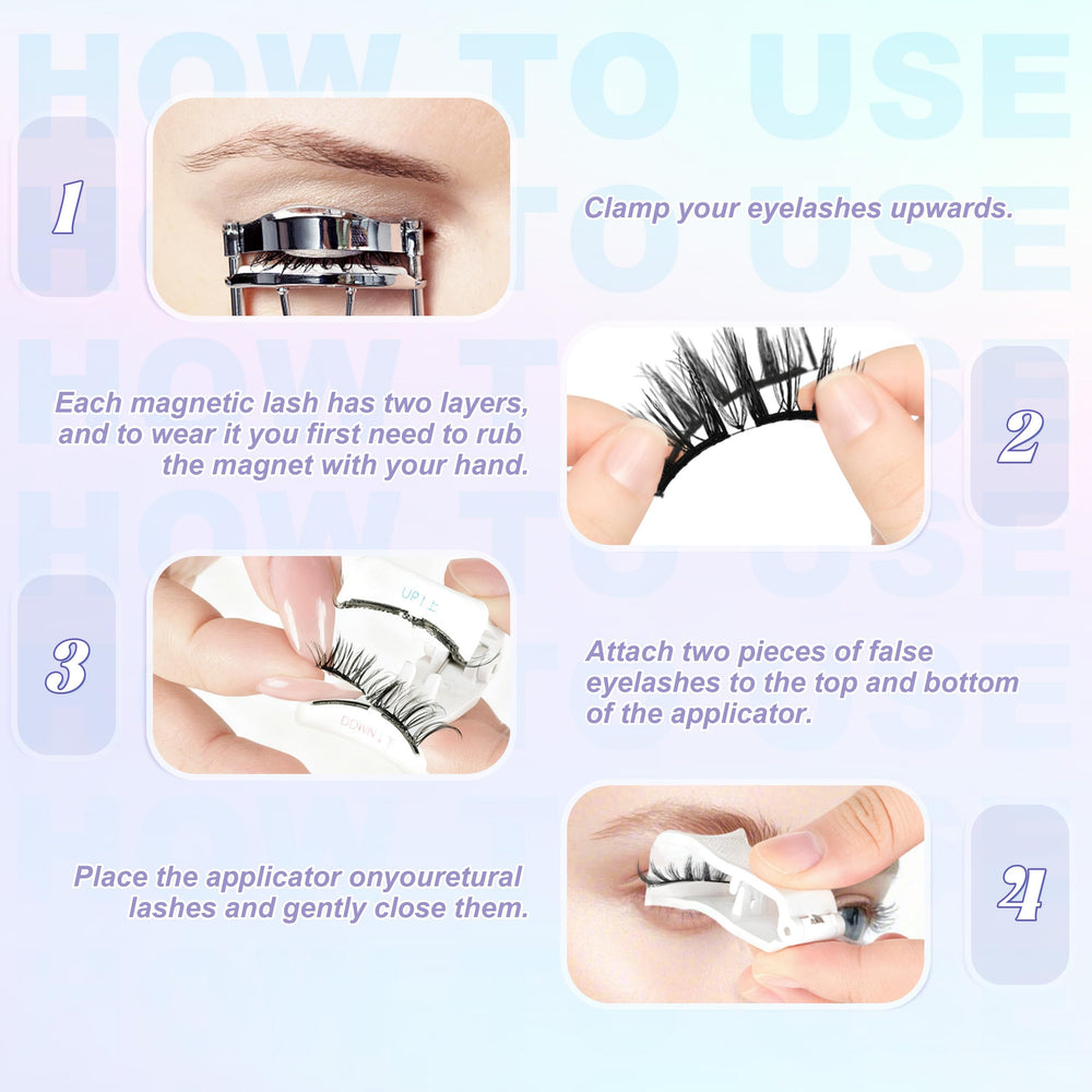 CHENSPLEND Upgrade Magnetic Eyelashes easy removal without tugging on lashes